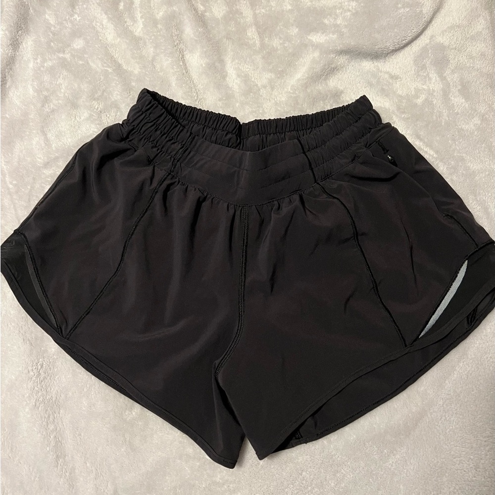 Black Lululemon Hotty-Hots Shorts 6 tall
